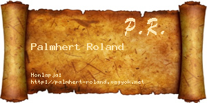Palmhert Roland névjegykártya